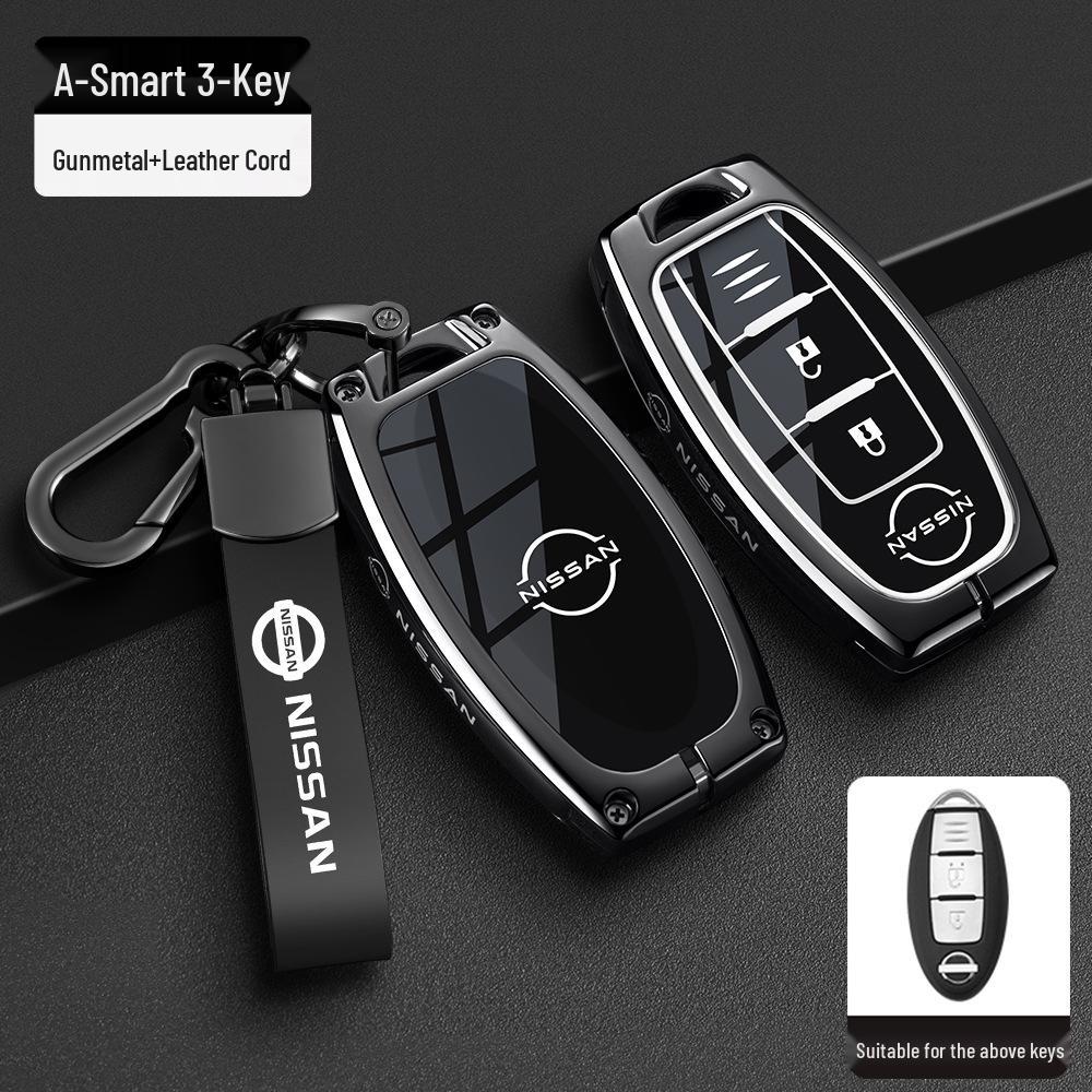 Nissan Schlüsseltasche Abdeckung: Passt für neue Sylphy, Teana, Tiida, Qashqai, X-Trail, Bluebird Modelle, Inklusive Schlüsselanhänger für Männer