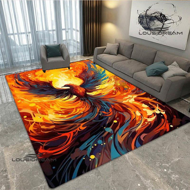 3D Phoenix Printed Carpet Kitchen Mats Non -slip Carpet Outdoor Carpets Area Rug Bedroom Decor Pink Room Decor Birthday Gift
