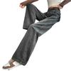 Women's Blue-Gray High-Waisted Wide-Leg Jeans - 2025 Spring Retro Casual Style