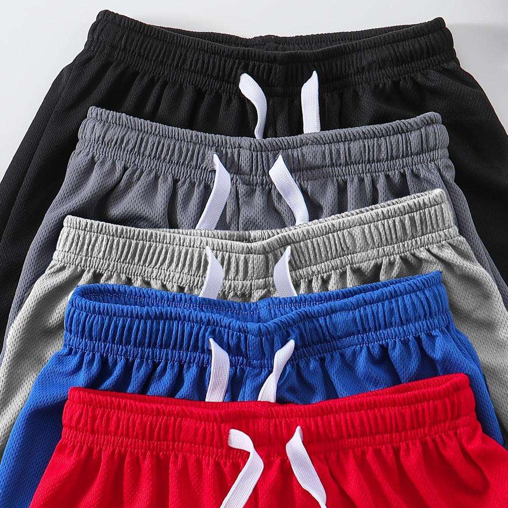 Boys Sports Shorts | SCIENCE Text With Colorful Element Print | 5 Colors Elastic Waist