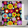 Bright Floral Shower Curtain Modern Bathroom Decor For Home Kitchen Bathrooms Colorful Flower Fabric Waterproof Wall Hanging Cur