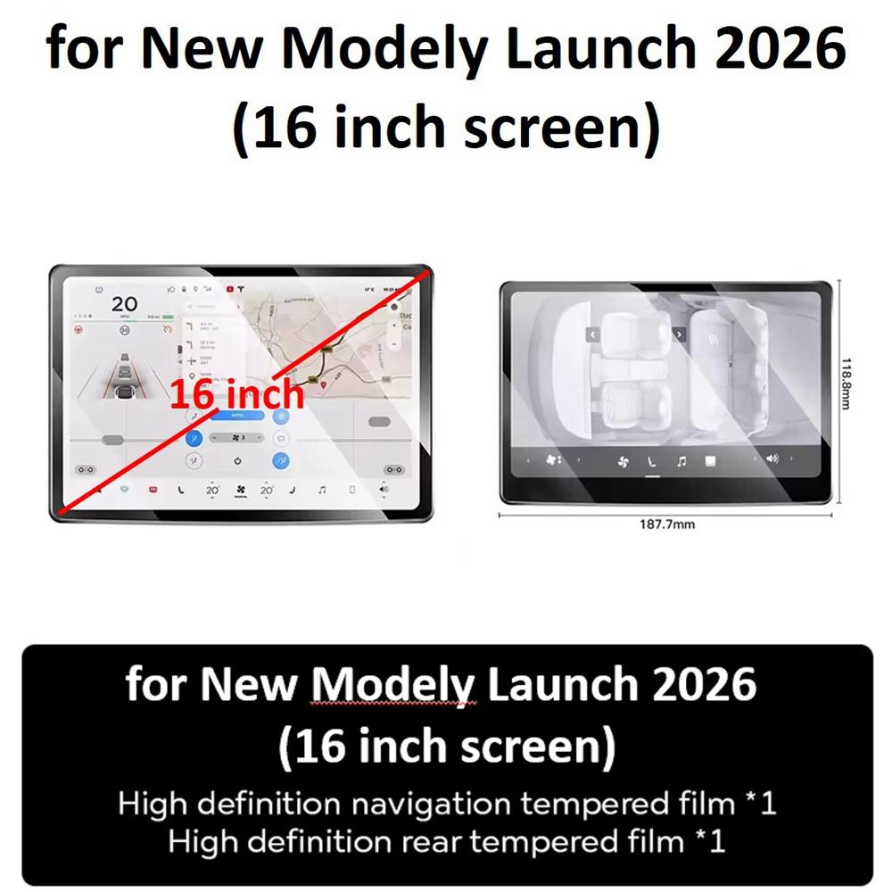 HD Tempered Glass Screen Protector For Tesla New Model Y Launch juniper Accessories 2025 2026 Center Display Film Anti-glare
