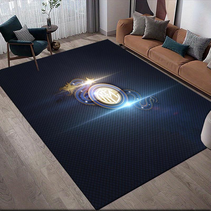 Football Club Internazionale Milano3 Flannel Pattern Square Carpet,Area Rug,Carpet Rug for Living Room Bedroom Sofa Playroom Decor,Non-slip Floor Mat