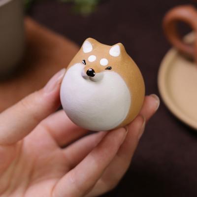 Chá para cães, artesanato para animais de estimação, escultura de kung fu para amantes de chá, decoração de bandeja de chá que muda de cor