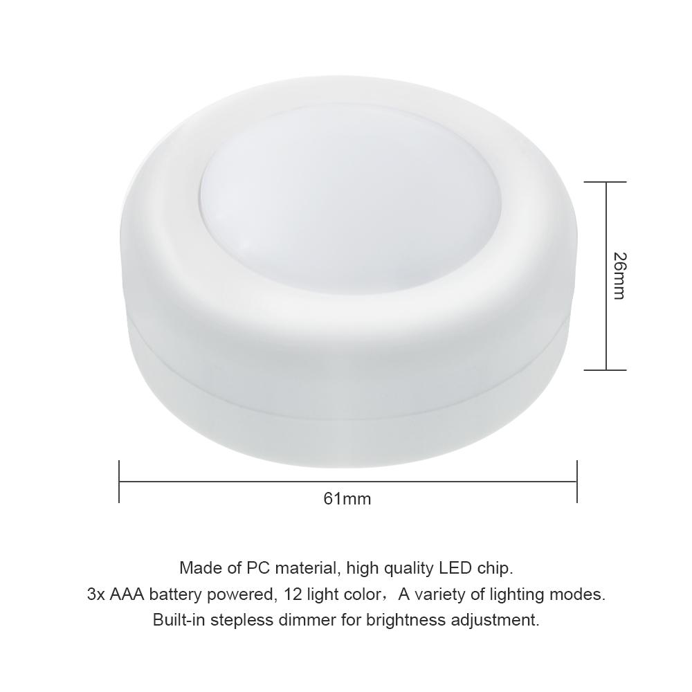 Wireless LED Puck Lights RGBW Battery 13 Color Remote Control Dimmable Cabinet Light For Close Wardrobe Stair Hallway Night Lamp