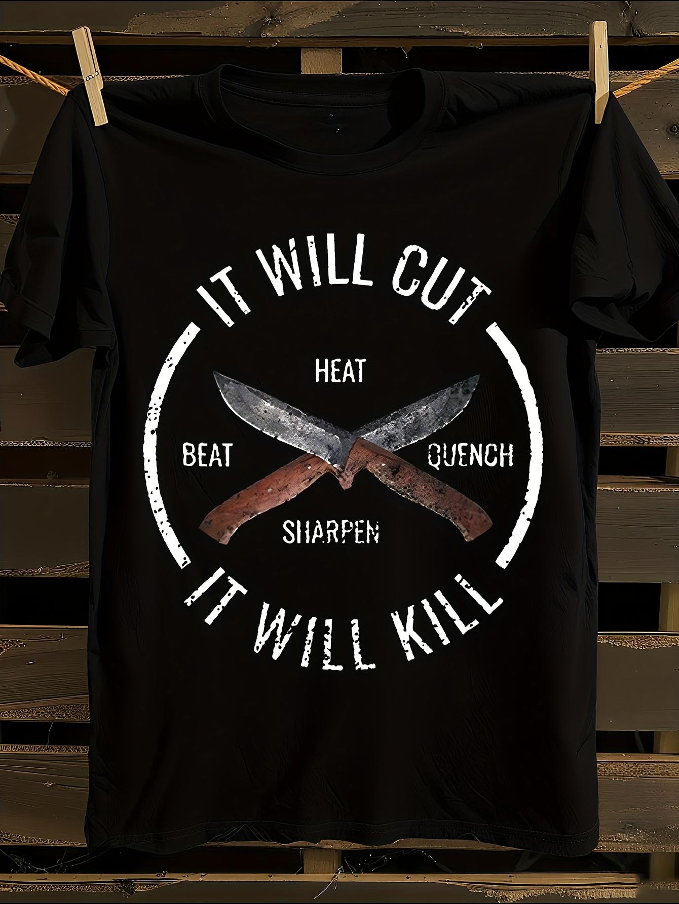 Fire Forged Knife Graphic T-shirt L