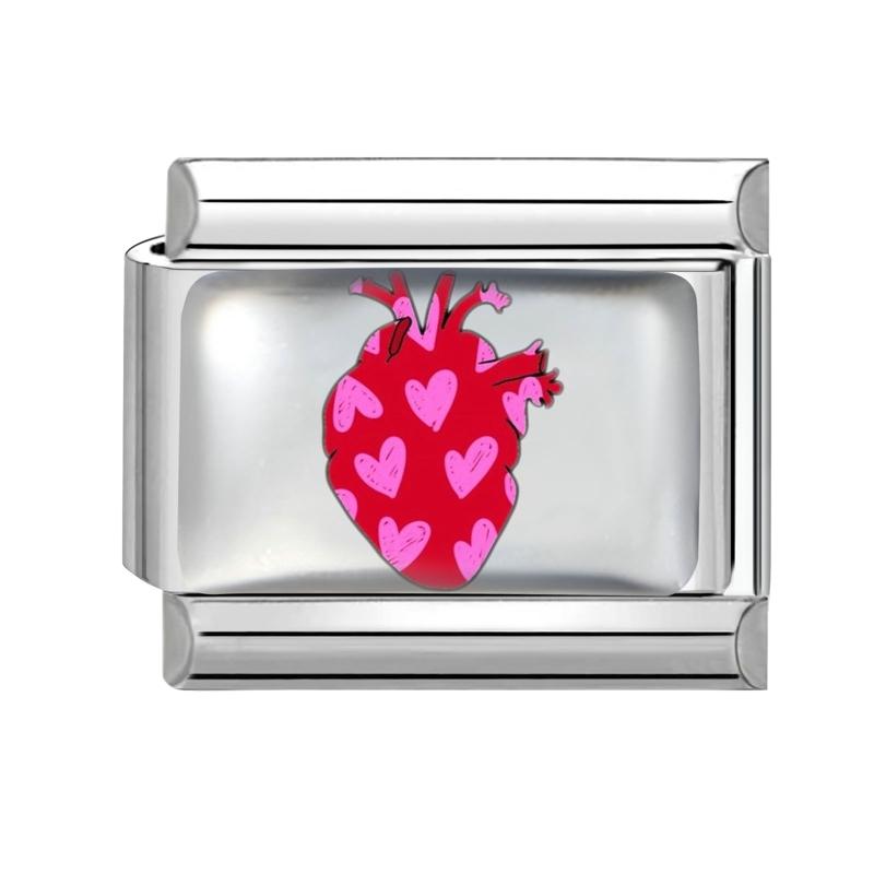 New Design Pink Planet Flower Cherry Eyes Butterfly Italian Charm Links Fit 9MM Stainless Steel Bracelet Jewelry DIY Making
