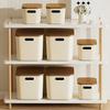 Storage Box with Lid Handle Hole Large Capacity Stackable Dustproof Makeup Toys Sundry Storage Basket Home Office Desktop Organization Container