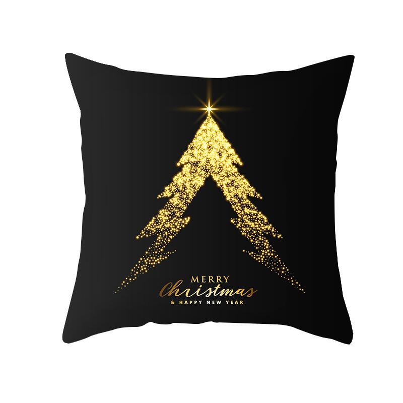 Nordische Weihnachtskissenbezug Schwarz Gold Serie Pfirsichhaut Kissenbezug Büro Sofa Kissenbezug Zuhause