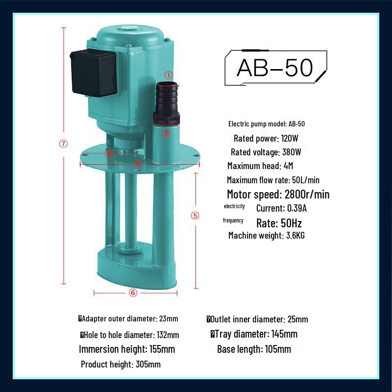 Trójfazowa elektryczna pompa oleju i wody do frezarek i tokarek - Model 120