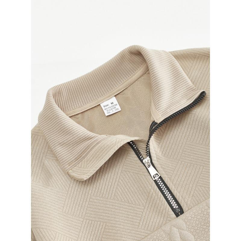 Men S Casual Vintage Half Zip Knit Sweater Loose Fit Long Sleeve Pullover
