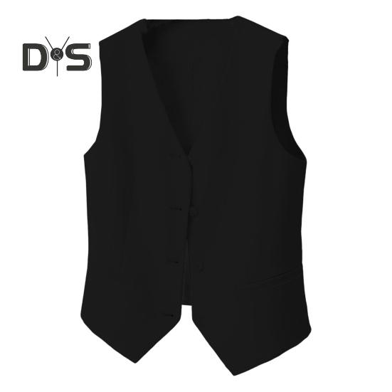 Dámská vesta jednořadá jednořadá, jednořadá, bez rukávů, výstřih do V, úzký střih formální obchodní styl cardigan retro kancelářská svatba banketová vesta