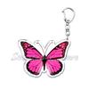 Beautiful Lavender Flower Monarch Butterfly Keychains Ring for Accessories Bag Butterflies Pendant Key Chain Jewelry Fans Gifts