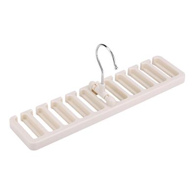 10 Fächer Krawatten Gürtel Schal Ständer Organizer Stabiler Kunststoff Schrank Kleiderschrank Platzsparer Beige