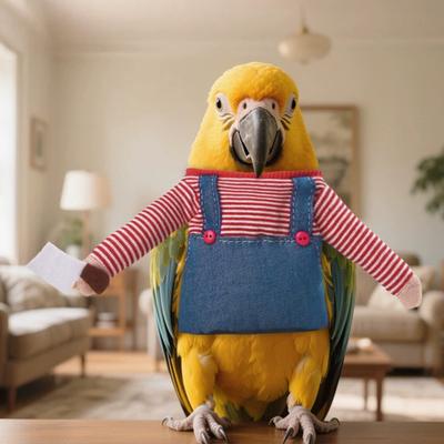 Parrot Clothes Birds Fun Cosplay Outfit Striped Romper with Arm for