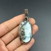 Natural Larimar Gemstone Copper Wire Pendant Copper Wire Wrapped Jewelry Natural Crystal Pendant Copper Jewelry Birthday Gift For Her