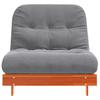 Vidaxl Sofa Rozkładana Futon, Z Materacem, Woskowy Brąz, 90X206X11 Cm