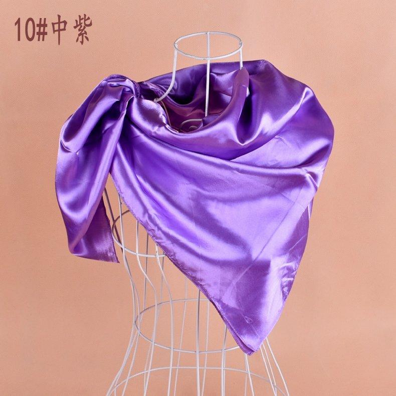 Solid Color Silk Scarf Square 90*90 Headscarf Foulard Satin Bandana Cheveux Neckerchief Hijab Accessoires For Woman Hair Scarf