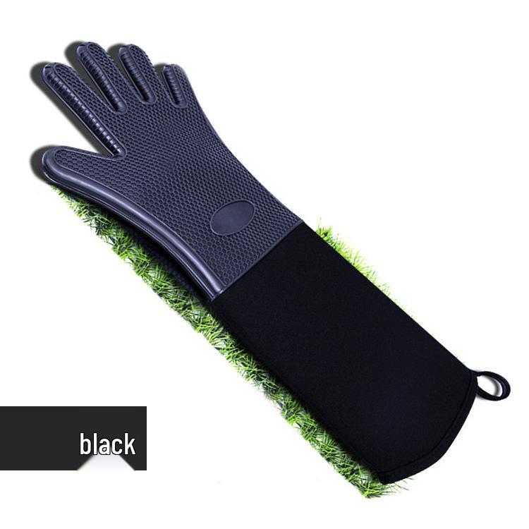 Double Layer Honeycomb Silicone Oven Gloves - Heat Resistant Baking Gloves