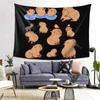 Capybara Muster Wandteppich Dekor Kunst Ästhetische Wandteppiche für Wohnzimmer Schlafzimmer Zuhause Wandtuch Wandbehang