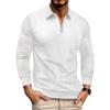 Spring/Autumn Jacquard Long-Sleeved Collared Zip-Up Men's Relaxed-Fit Casual Polo Sweatshirt