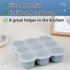 Food grade silicone ice cube tray with 9 molds, silicone ice mold with lid for making large ice cubes and baby food storage box