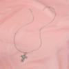 Cool Flower & Cross Elegant Necklace With Artificial Diamond Leaf, Clavicle Chain For Women