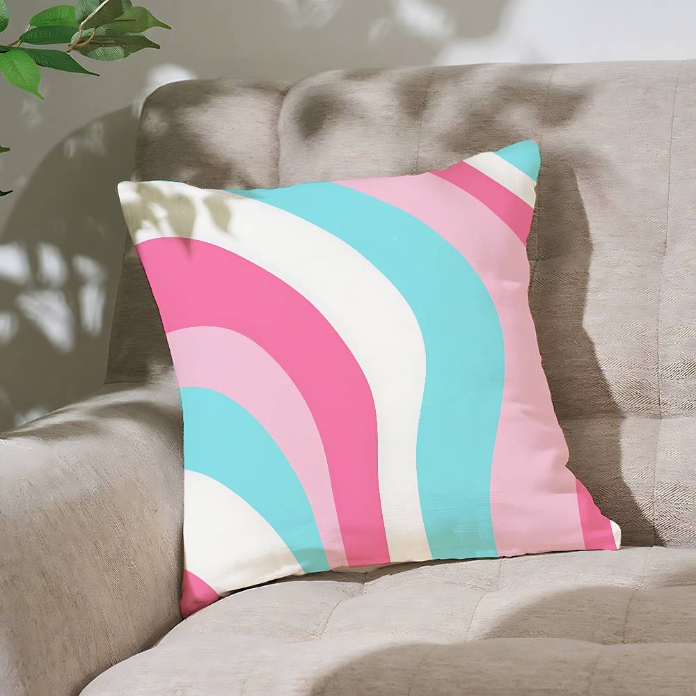 Striped Pattern Pillow Case Cushion Cover Soft Cute Throw Pillow Case For Car Sofa Pillowcase Polyester With Zipper