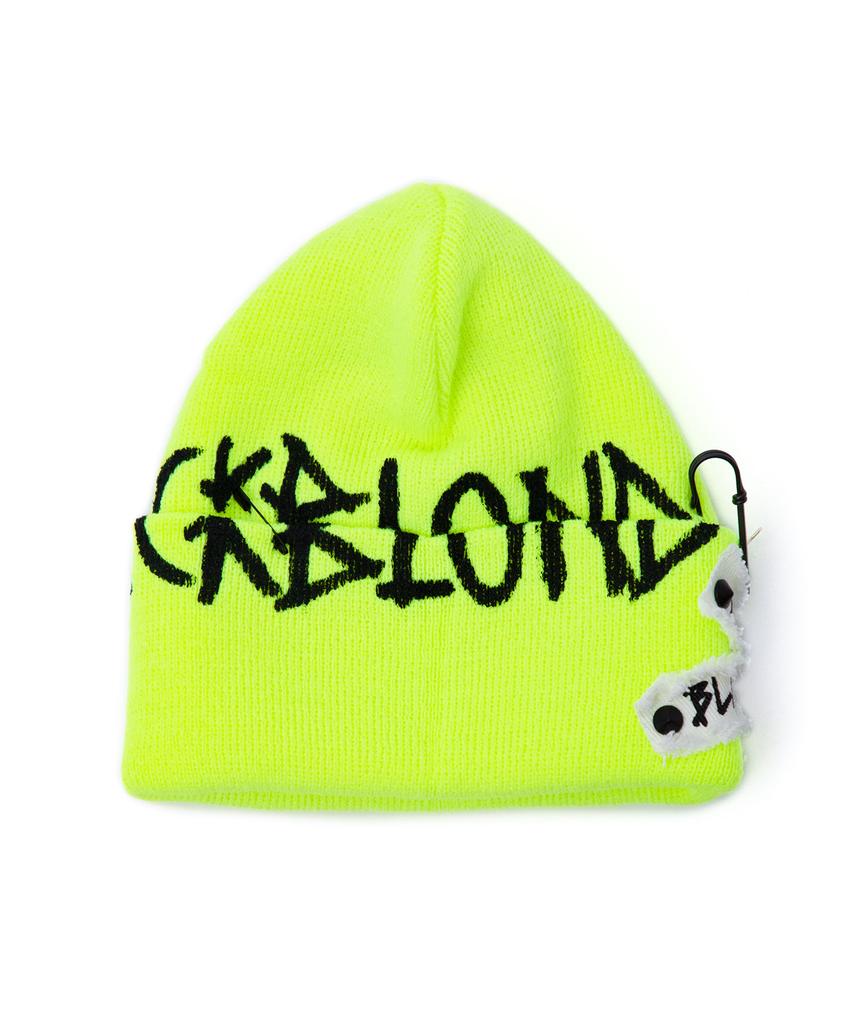 BLACKBLOND Bibbidi Graffiti Logo Patch Beanie (Neon)