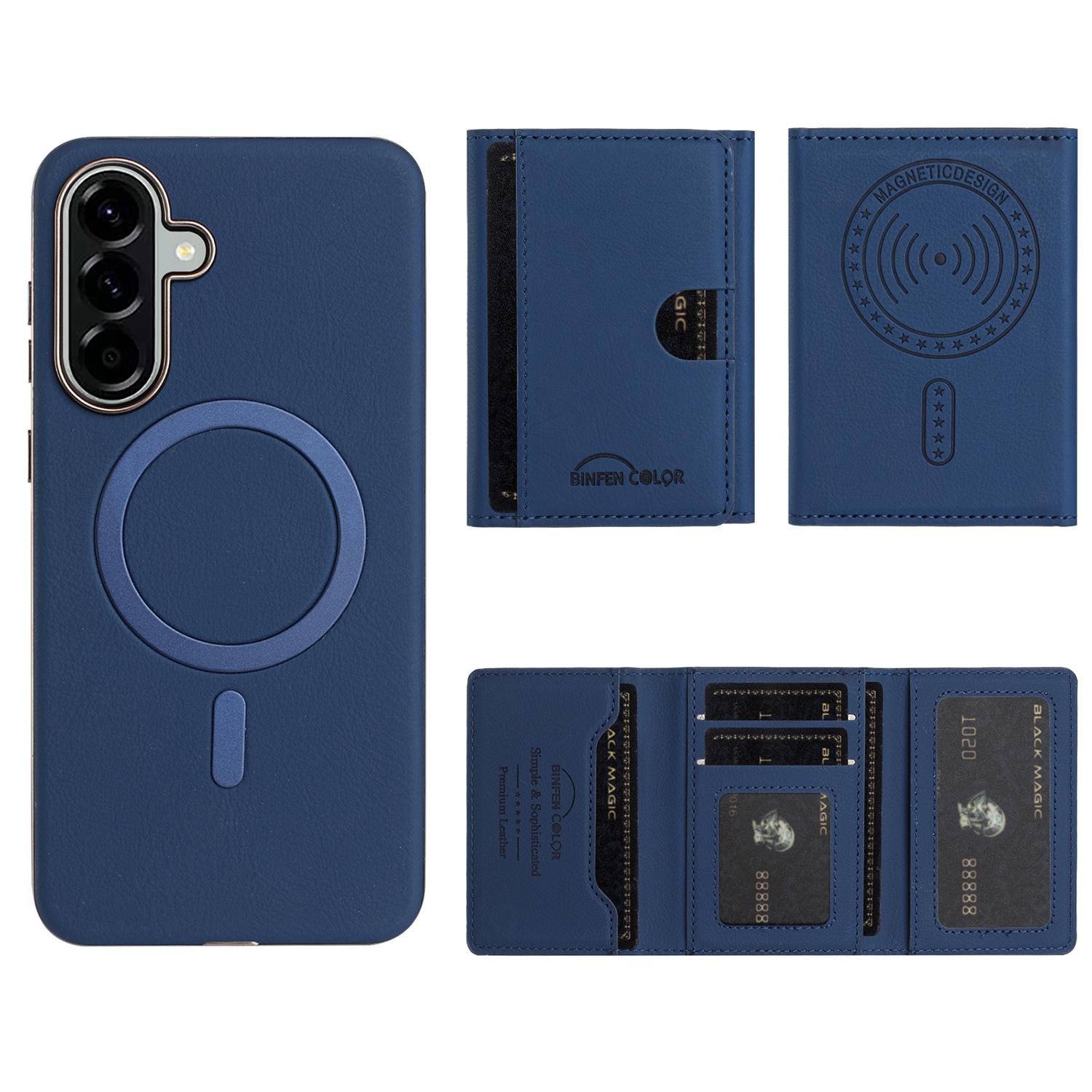

BINFEN COLOR BF38 For Samsung Galaxy A26 5G Case Detachable Magnetic Card Holder Leather Back Cover Dark Blue