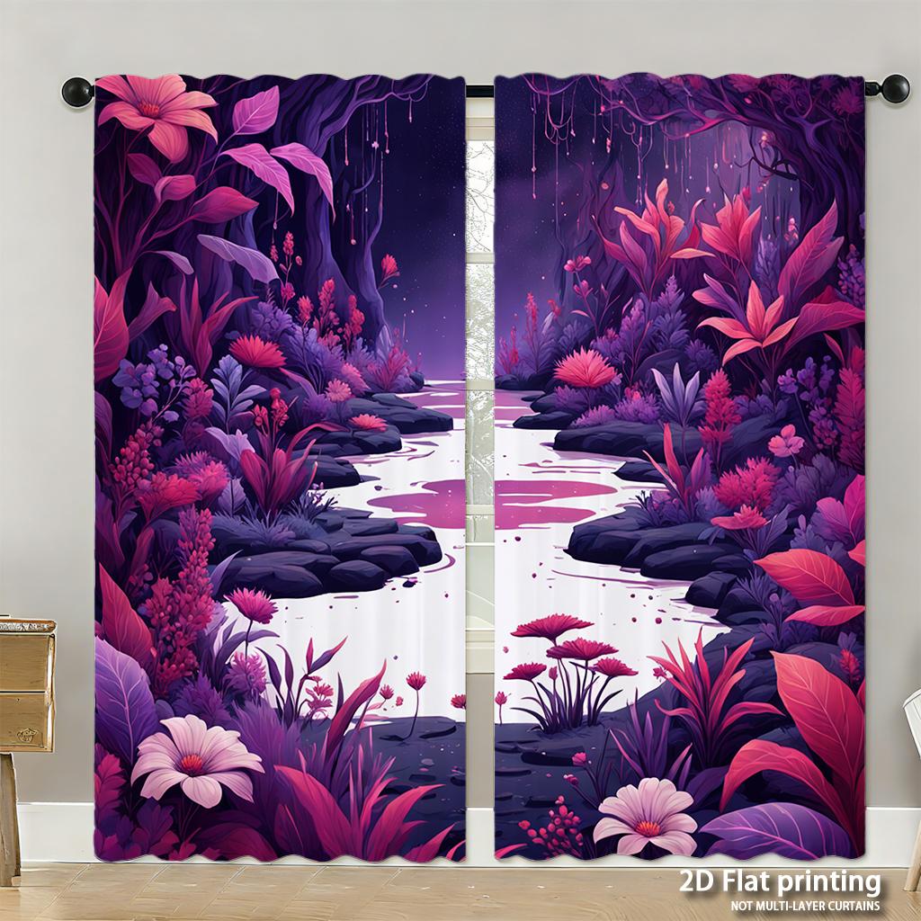 Stück Set Hochauflösende Digital Gedruckte VorhängeHerbstbuntÖlgemäldeStilKürbisBlumeKorbHeimDekorationsstilVorhang Hergestellt Aus Polyester