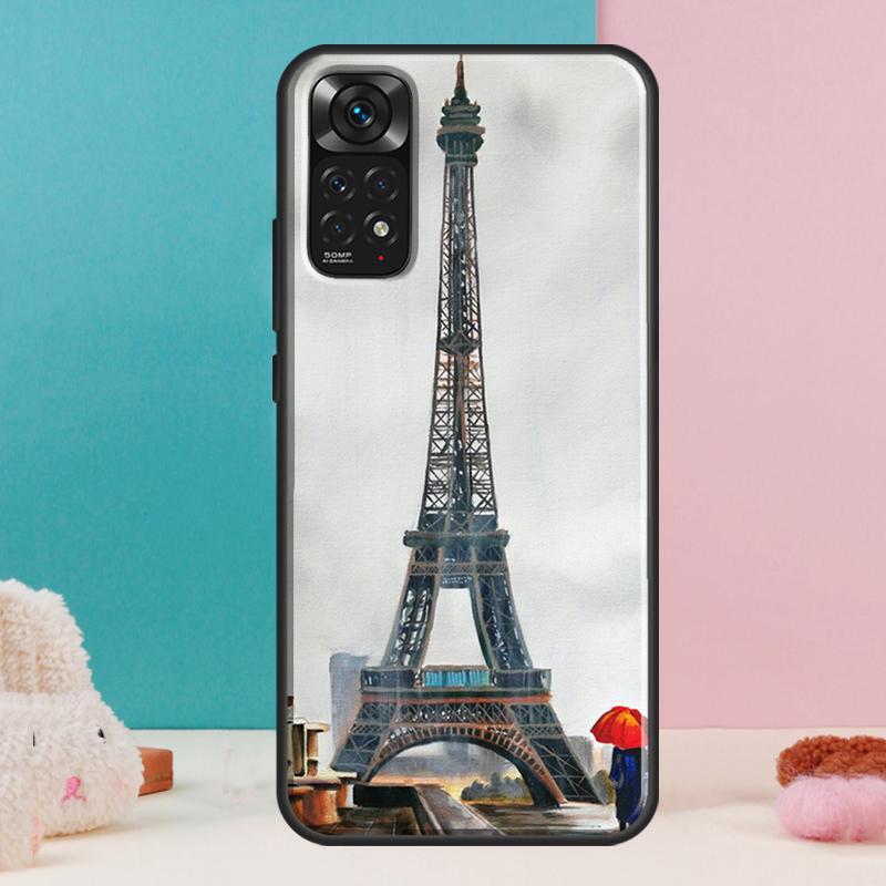 Red Umbrella Eiffel Tower Case For Xiaomi Redmi Note 14 13 12 Pro 11 9 10 9S 10S 11S 12S Redmi 14C 13C 10C 12C Cover