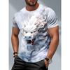 Fashion Men's Crew Neck Short Sleeve 3D Casual Color Printing Casual Short Sleeve Crew Neck T-Shirt