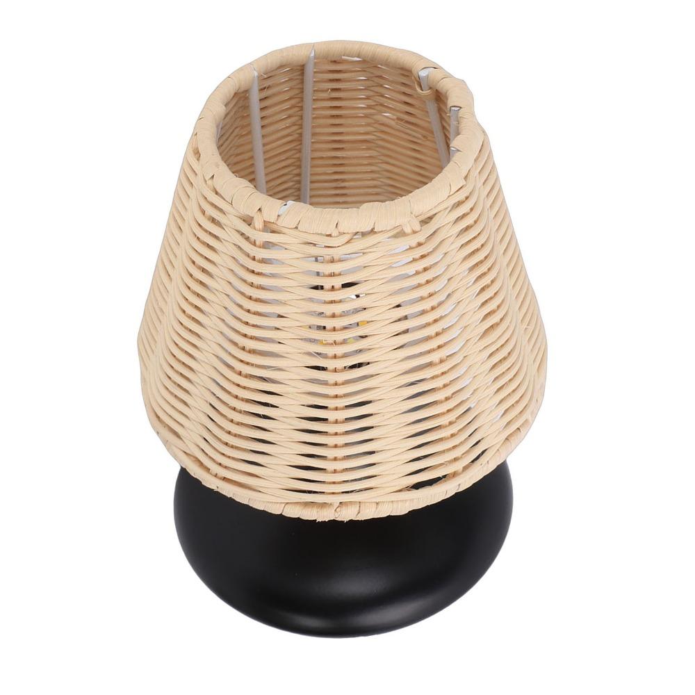 Bambusoidea Woven Rattan Table Lamp Handmade Wicker Nightstand Lamp  Living Room
