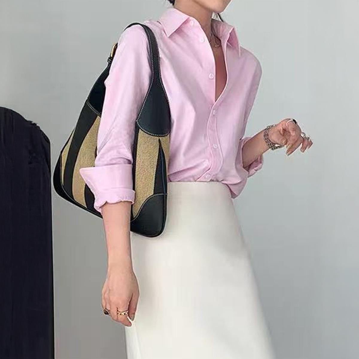 Advanced Versatile Lined Tops and Shirts for Women Autumn and Winter Independent Website XL розовый