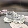 Fashion thick-soled thin-mesh dad shoes for women 2025 summer new European version mesh yarn breathable and versatile casual sports shoes tide