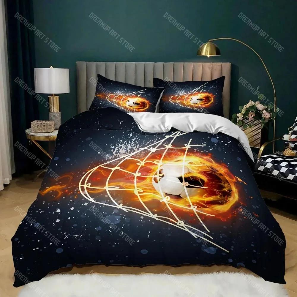 Comforter Bed Linen Room Decor for Boys Gift Twin Queen King Size Cool Football Soccer 3D Bedding Set Duvet Cover Pillowcases