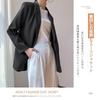 [Leadamon-oee] Jacket Ladies Tailored Jacket Suit Outer With Shoulder Pads Blazer Formal Long Sleeve Haori Tops Fashionable Lined Coat Large Size