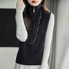 Summer 2026 Women's Grey Zipper High-Neck Knit Vest Sweater – Stylish and Casual Design