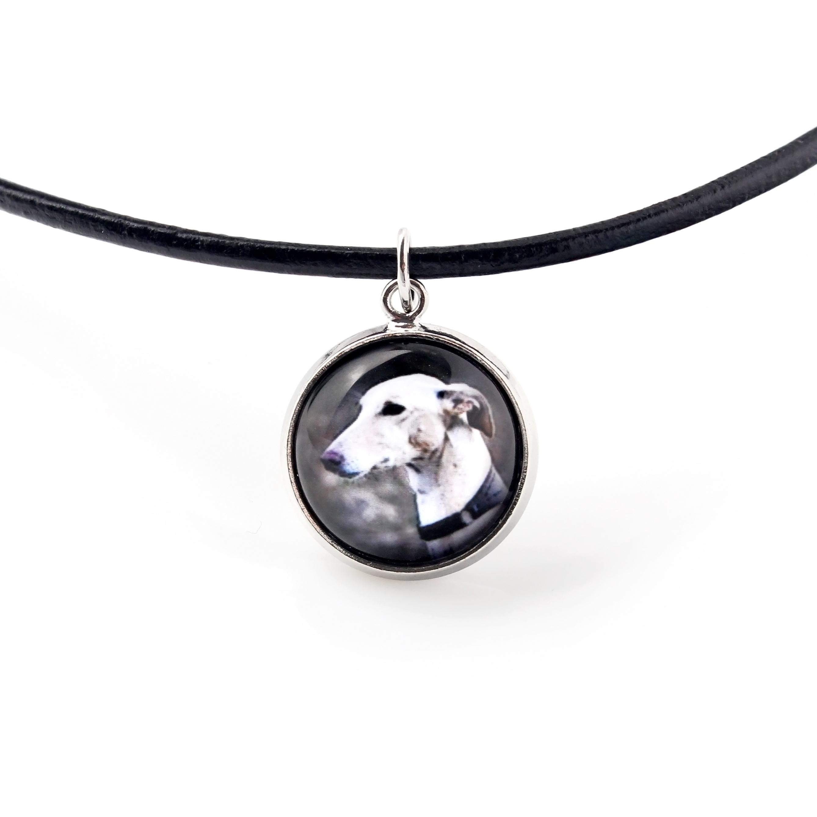 

Greyhound, English Greyhound - necklace pendant with your photo, handmade, handcrafted jewelry by Art-Dog brand срібний