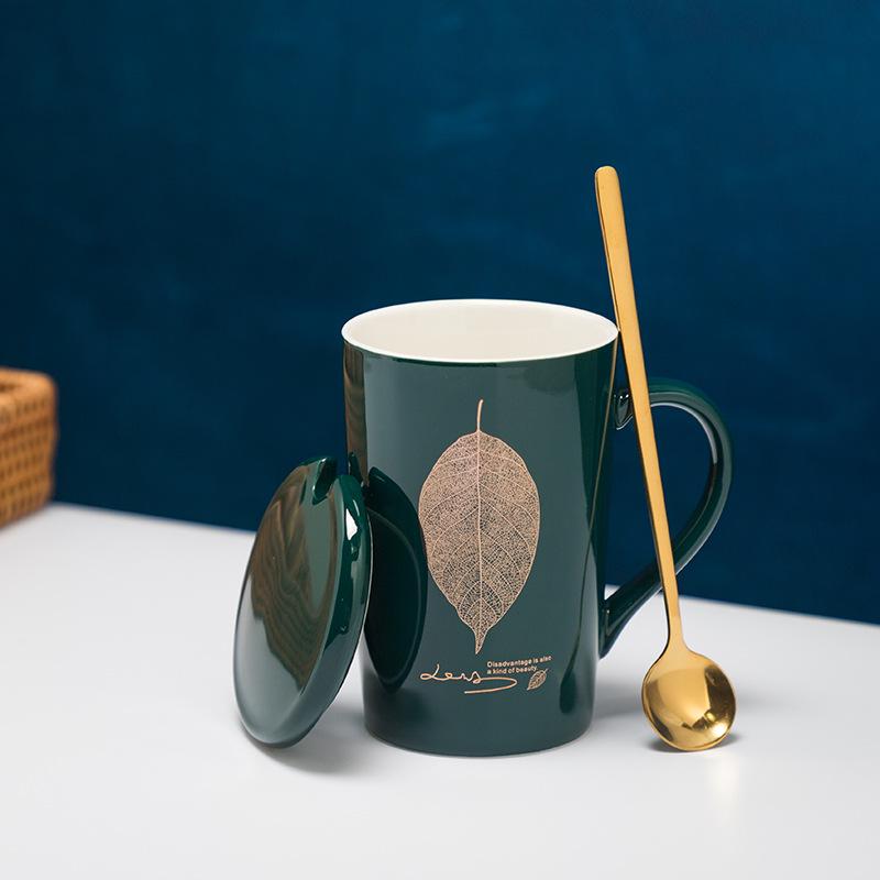 Ceramic Coffee & Tea Set with Lid, Spoon, Infuser, and Strainer - Gift Box Included