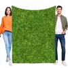 Realistic Green Grass Blanket Soft Cozy Flannel Fleece Throw for Bed Sofa Couch Lightweight Nature Print Gift