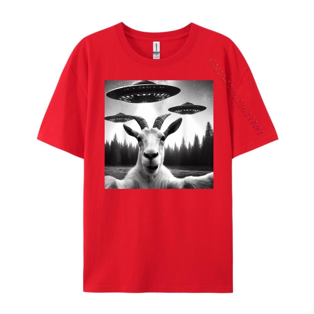 

Goat Selfie With Alien UFO Funny Goat Gifts For Men Women 3d Printed T Shirts Clothes Creative S