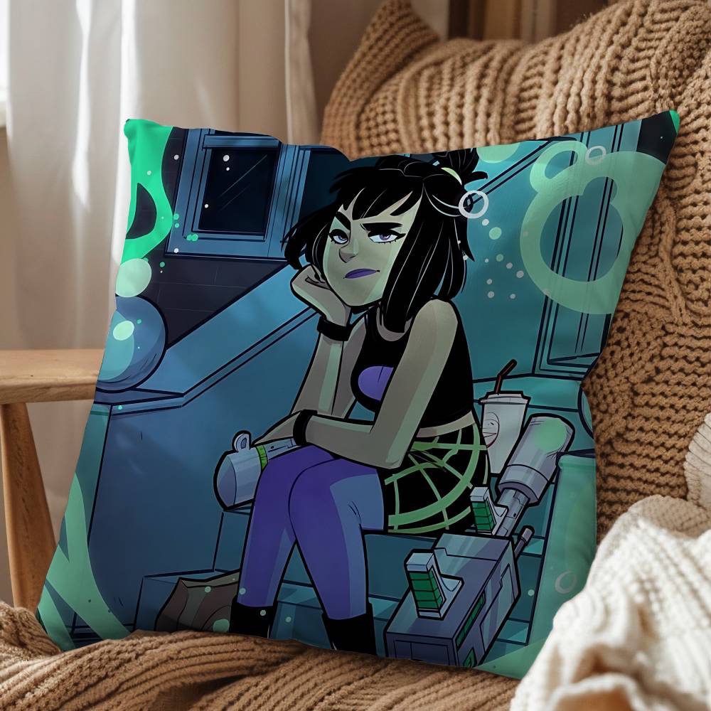 Invincible Danny Dani Phantom Pillow Case Square Double-Sided Printing Short Plush Sofa Cushion Cover Bedroom Bedside Pillow