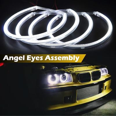 131mm Auto Angel Eyes Halo-Ring Tagfahrlicht DRL Xenon LED Passend für BMW E46 Limousine Wagon 1998-2001 E36 E38 E39 Kit