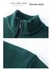 Men's Winter Fleece-Lined Zipper Sweatshirt with Semi-High Collar, Thickened Long-Sleeve Casual Sweater