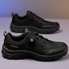 Fashion High Quality Rotary Buckle Trekking Shoes Black Leather Hiking Shoes Man Waterproof Casual Sneakers Men Shoes Men Sneakers