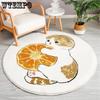 Cartoon Cat Circular Carpet Living Room Sofa Tea Table Floor Mat Study Computer Chair Mat Bedroom Bedside Carpet