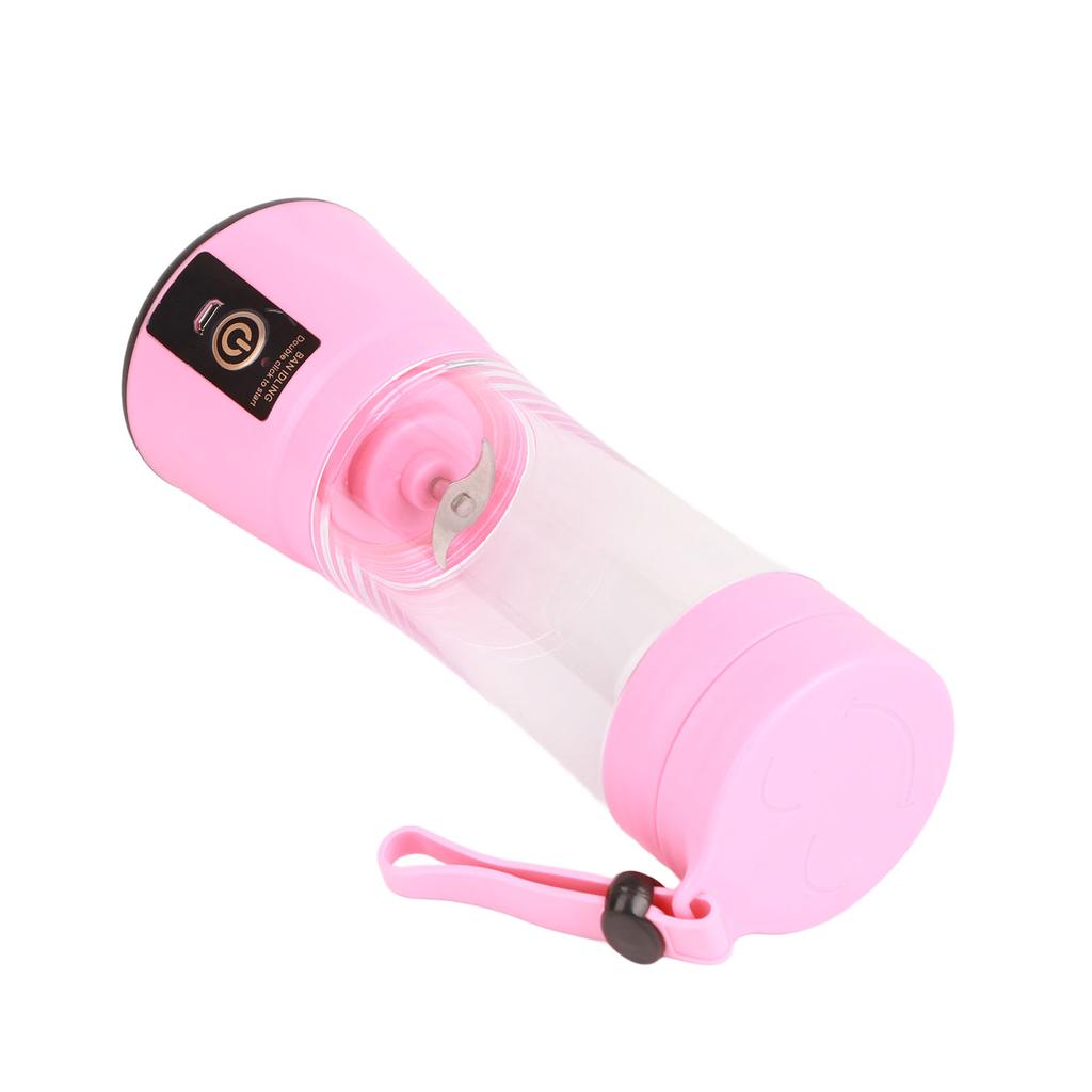 Portable Juicer Machine Pink Two Leaf Stainless Steel Blade Plastic 2000mAh Rechargeable Home Juicing Cup Blender Juicer