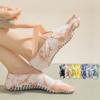 Heart Silicone Dot Tie-dye Yoga Socks Non-Slip Five Toe Socks Sweet Strappy Pilates Socks  Gym